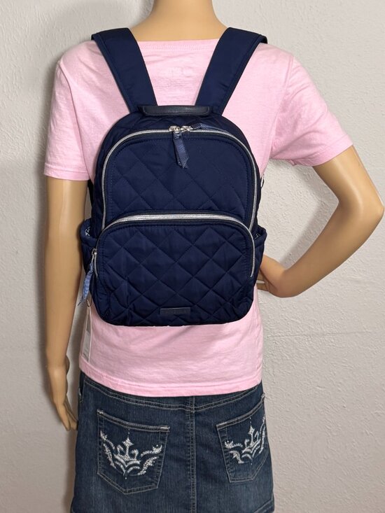 Vera Bradley Small Backpack in Performance Twill Navy Blue NWT